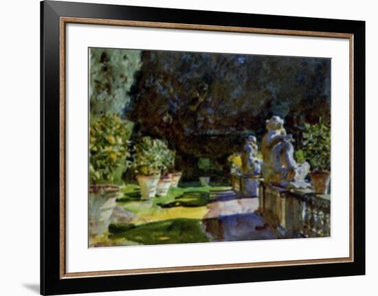 Villa di Marlia Lucca, c.1910-John Singer Sargent-Framed Art Print