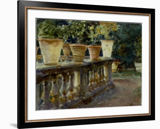 Villa di Marlia The Balustrade-John Singer Sargent-Framed Art Print