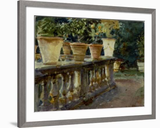Villa di Marlia The Balustrade-John Singer Sargent-Framed Art Print
