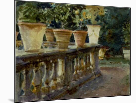 Villa di Marlia The Balustrade-John Singer Sargent-Mounted Art Print