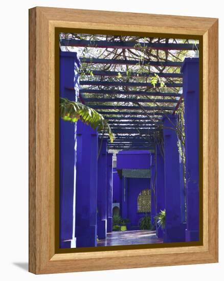 Villa Exterior, Jardin Majorelle and Museum of Islamic Art, Marrakech, Morocco-Walter Bibikow-Framed Premier Image Canvas