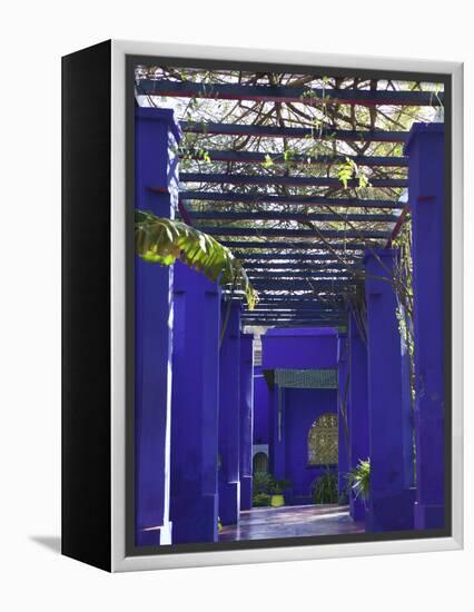 Villa Exterior, Jardin Majorelle and Museum of Islamic Art, Marrakech, Morocco-Walter Bibikow-Framed Premier Image Canvas