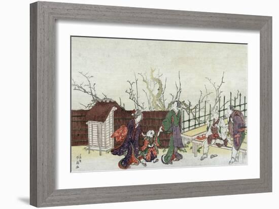 Villa in Kamedo, Japanese Wood-Cut Print-Lantern Press-Framed Art Print