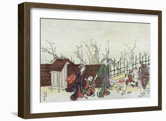 Villa in Kamedo, Japanese Wood-Cut Print-Lantern Press-Framed Art Print