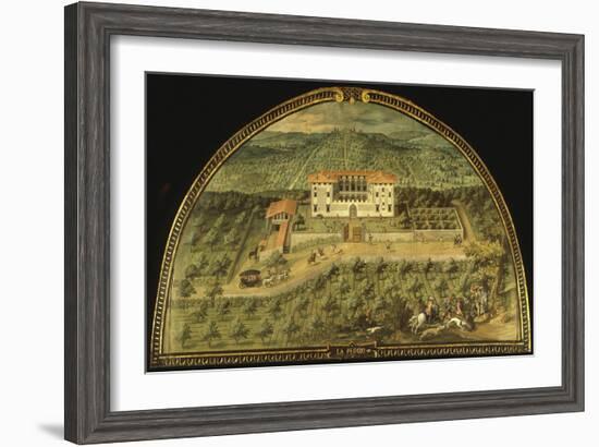 Villa La Peggio, Tuscany, Italy, from Series of Lunettes of Tuscan Villas, 1599-1602-Giusto Utens-Framed Giclee Print