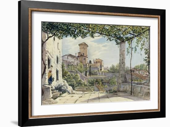 Villa Malta, Rome, about 1840-Franz Ludwig Catel-Framed Giclee Print