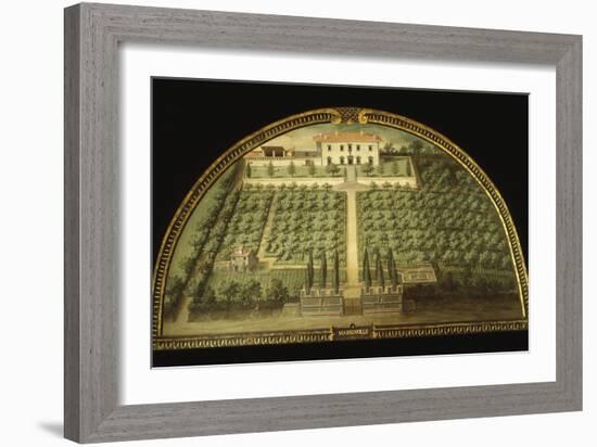 Villa Marignolle, Tuscany, Italy, from Series of Lunettes of Tuscan Villas, 1599-1602-Giusto Utens-Framed Giclee Print