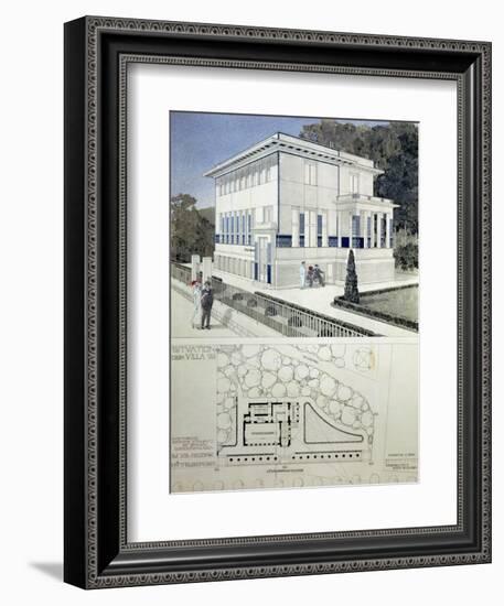 Villa Wagner, Vienna, Design Showing the Exterior of the House, Built of Steel and Concrete 1913-Otto Wagner-Framed Giclee Print