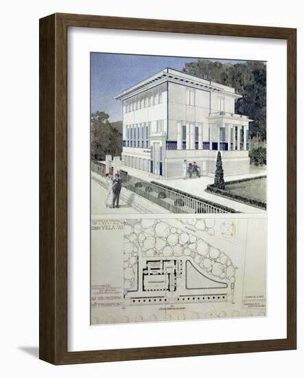 Villa Wagner, Vienna, Design Showing the Exterior of the House, Built of Steel and Concrete 1913-Otto Wagner-Framed Giclee Print