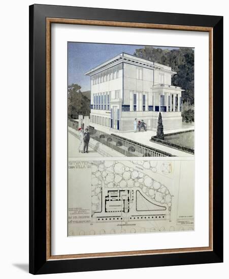 Villa Wagner, Vienna, Design Showing the Exterior of the House, Built of Steel and Concrete 1913-Otto Wagner-Framed Giclee Print