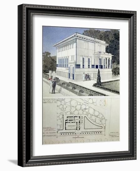 Villa Wagner, Vienna, Design Showing the Exterior of the House, Built of Steel and Concrete 1913-Otto Wagner-Framed Giclee Print