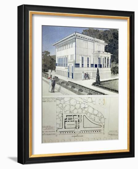 Villa Wagner, Vienna, Design Showing the Exterior of the House, Built of Steel and Concrete 1913-Otto Wagner-Framed Giclee Print