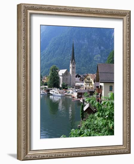 Village and Lake, Hallstatt, Austrian Lakes, Austria-Jean Brooks-Framed Premium Photographic Print