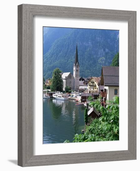 Village and Lake, Hallstatt, Austrian Lakes, Austria-Jean Brooks-Framed Premium Photographic Print