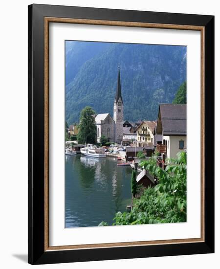 Village and Lake, Hallstatt, Austrian Lakes, Austria-Jean Brooks-Framed Photographic Print