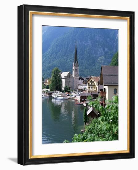 Village and Lake, Hallstatt, Austrian Lakes, Austria-Jean Brooks-Framed Photographic Print