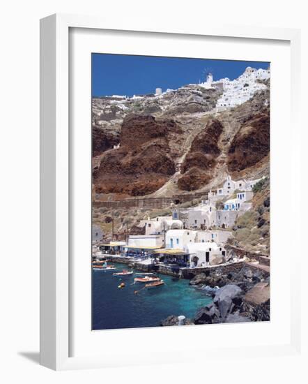 Village and Port, Oia, Santorini, Cyclades, Greek Islands, Greece, Europe-Sakis Papadopoulos-Framed Photographic Print