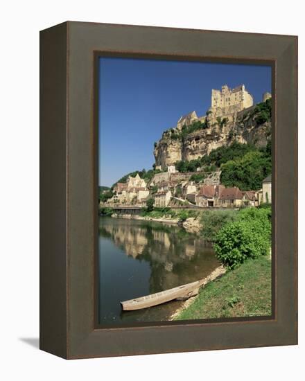 Village and River Dordogne, Beynac, Dordogne, Aquitaine, France-Michael Busselle-Framed Premier Image Canvas