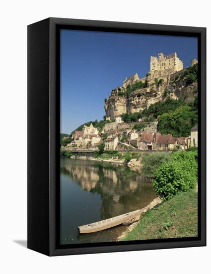 Village and River Dordogne, Beynac, Dordogne, Aquitaine, France-Michael Busselle-Framed Premier Image Canvas