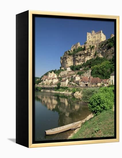 Village and River Dordogne, Beynac, Dordogne, Aquitaine, France-Michael Busselle-Framed Premier Image Canvas