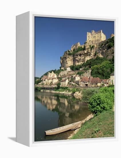 Village and River Dordogne, Beynac, Dordogne, Aquitaine, France-Michael Busselle-Framed Premier Image Canvas