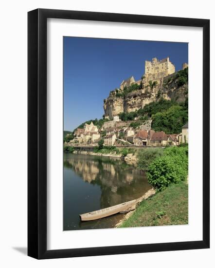 Village and River Dordogne, Beynac, Dordogne, Aquitaine, France-Michael Busselle-Framed Photographic Print