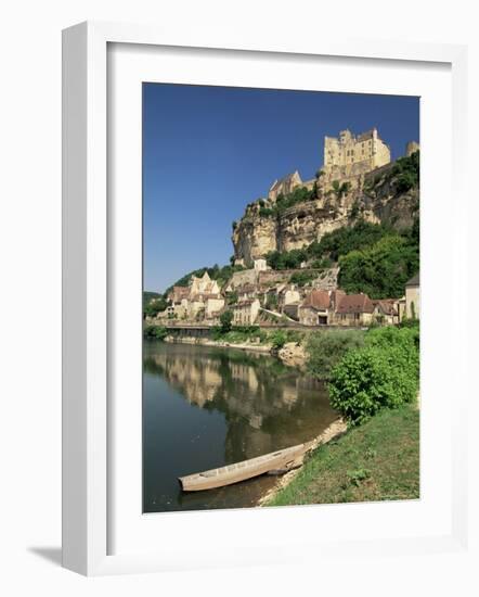 Village and River Dordogne, Beynac, Dordogne, Aquitaine, France-Michael Busselle-Framed Photographic Print