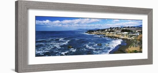 Village at the waterfront, Cambria, San Luis Obispo County, California, USA-null-Framed Photographic Print