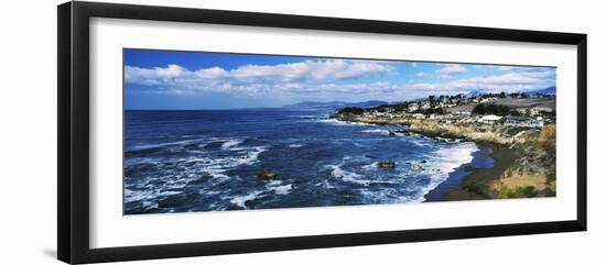 Village at the waterfront, Cambria, San Luis Obispo County, California, USA-null-Framed Photographic Print