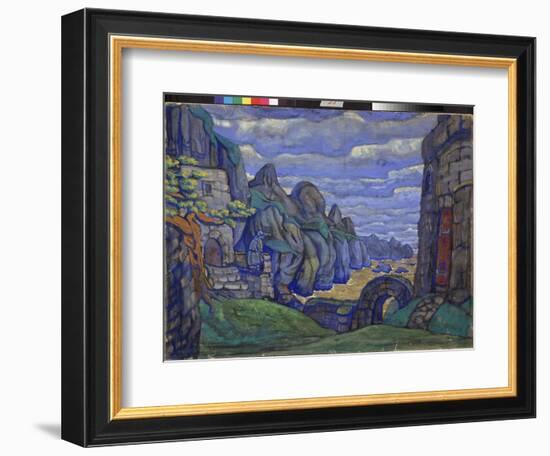 Village Au Bord De La Mer. Decor Preparatoire Pour L'opera Tristan Et Isolde De Richard Wagner (181-Nicholas Roerich-Framed Giclee Print