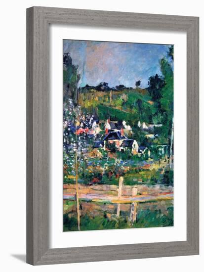 Village Behind the Fence-Paul C?zanne-Framed Art Print