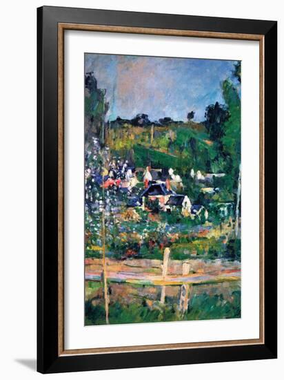 Village Behind the Fence-Paul C?zanne-Framed Art Print