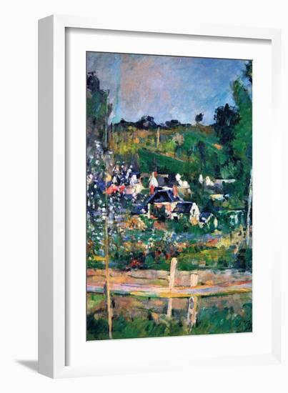 Village Behind the Fence-Paul C?zanne-Framed Art Print