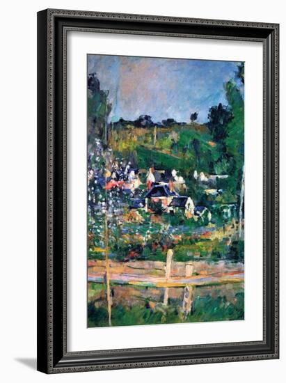 Village Behind the Fence-Paul C?zanne-Framed Art Print