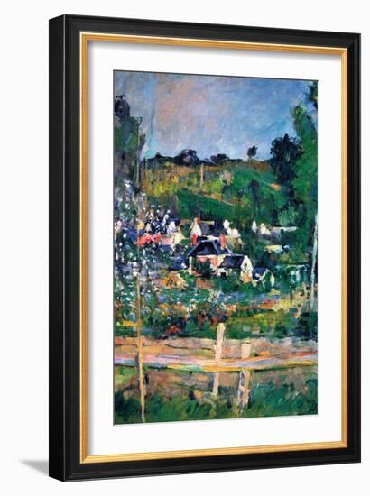 Village Behind the Fence-Paul C?zanne-Framed Art Print