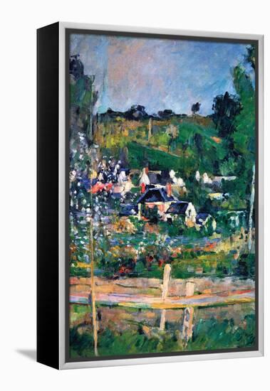 Village Behind The Fence-Paul Cézanne-Framed Stretched Canvas