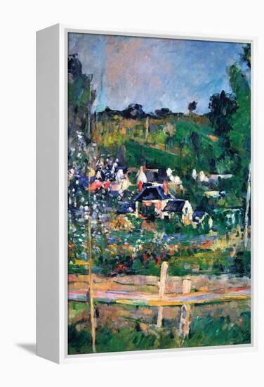 Village Behind The Fence-Paul Cézanne-Framed Stretched Canvas