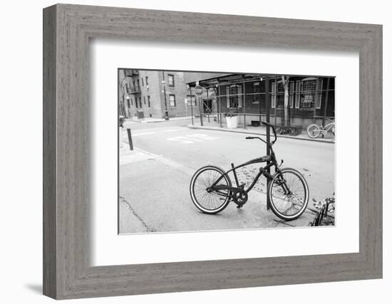 Village Bicycle (b/w)-Erin Clark-Framed Art Print