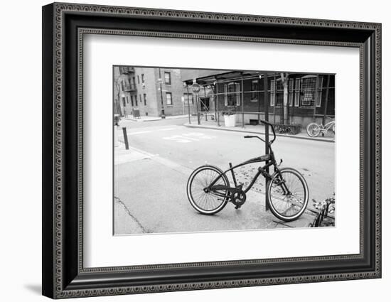 Village Bicycle (b/w)-Erin Clark-Framed Art Print