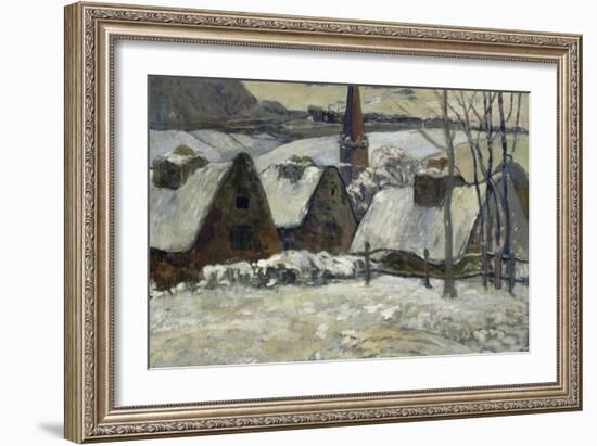 Village breton sous la neige-Paul Gauguin-Framed Giclee Print