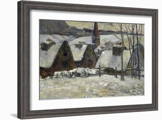 Village breton sous la neige-Paul Gauguin-Framed Giclee Print