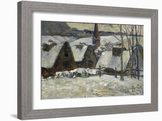 Village breton sous la neige-Paul Gauguin-Framed Giclee Print