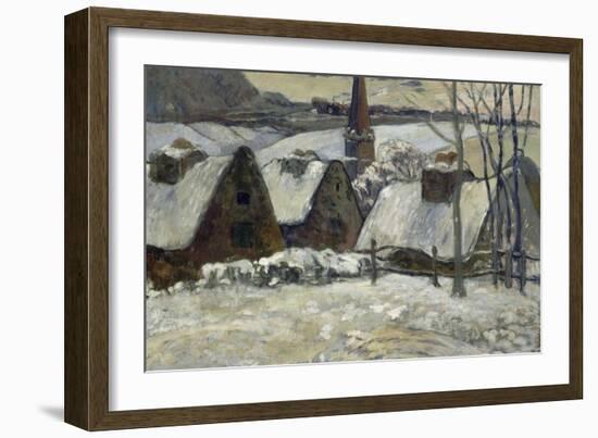 Village breton sous la neige-Paul Gauguin-Framed Giclee Print