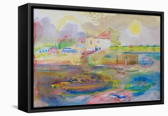 Village by the River, 1989-Brenda Brin Booker-Framed Premier Image Canvas