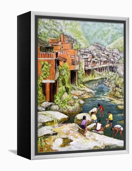 Village by the River, 1992-Komi Chen-Framed Premier Image Canvas