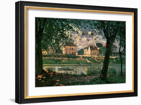 Village by the Seine (Villeneuve-La-Garenne)-Alfred Sisley-Framed Giclee Print