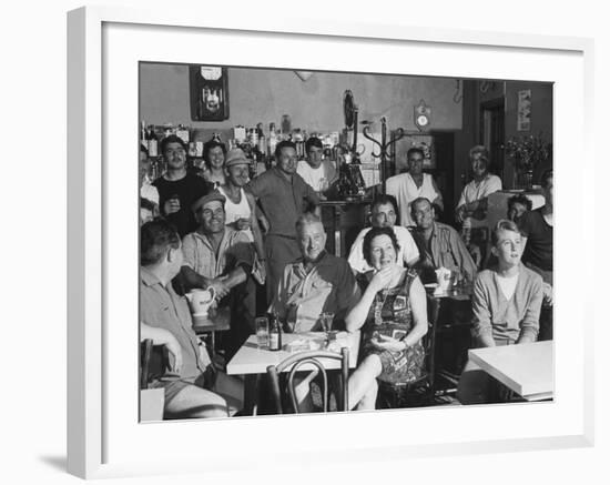 Village Cafe Used as Temporary Film Theater For Audiences-Larry Burrows-Framed Photographic Print