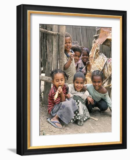 Village Children in Bati, Northern Highlands, Ethiopia, Africa-Tony Waltham-Framed Photographic Print