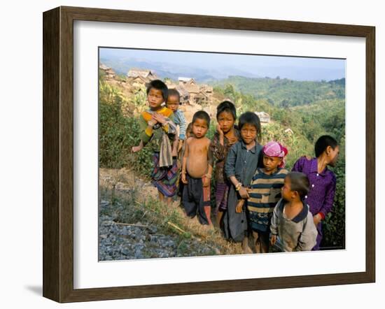 Village Children, Udomoxai (Udom Xai) Province, Laos, Indochina, Southeast Asia-Jane Sweeney-Framed Photographic Print