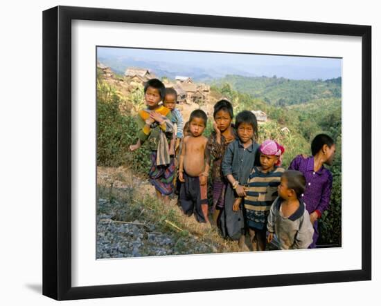 Village Children, Udomoxai (Udom Xai) Province, Laos, Indochina, Southeast Asia-Jane Sweeney-Framed Photographic Print